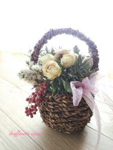 ドライフラワー紫陽花(あじさい)バスケットアレンジレッスン〈2回目、3回目〉 @ Cafe&Dining 茶えずり